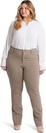 NYDJ Plus Size Marilyn Straight Pants Womens Clothing Saddlewood : 24W 32, Elastane/Nylon/Viscose
