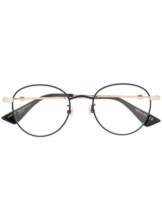 Gucci round frame optical glasses - unisex - Titanium - 50 - Black