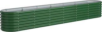 vidaXL Jardinera Arriate Acero Galvanizado Verde 260x40x36 Cm Vidaxl