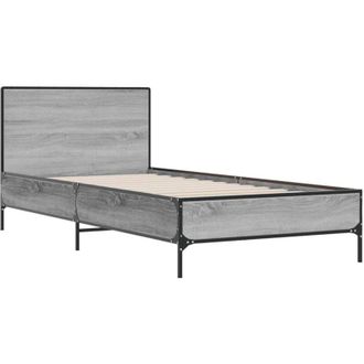 vidaXL Bed Frame without Mattress Grey Sonoma 90x200 cm vidaXL