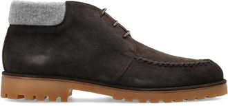 Eleventy Lederen Enkellaarzen - Heren - Veterlaarzen - Bruin - 41 EU - Leer - Schoenen