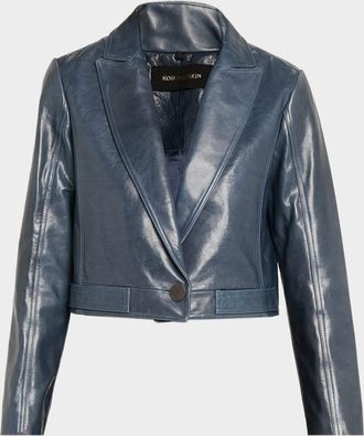 Kobi Halperin Astra Cropped Leather Jacket