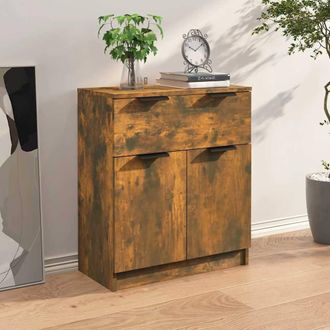 Berkfield Home Sideboard Smoked Oak 60x30x70 cm Engineered Wood in Brown | Size: 60 x 30 x 70 cm