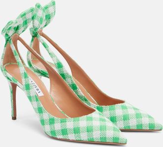 Aquazzura Bow Tie bow-detail checked pumps