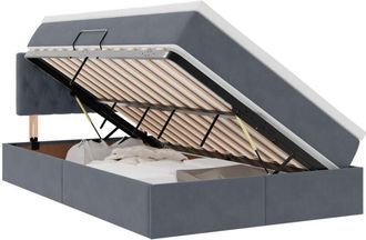 vidaXL Bed with Mattress with Headboard Dark Grey 120 x 190 cm Velvet vidaXL