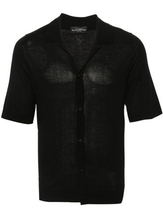 Ballantyne fine-knit short-sleeved shirt - men - Cotton - 50 - Black