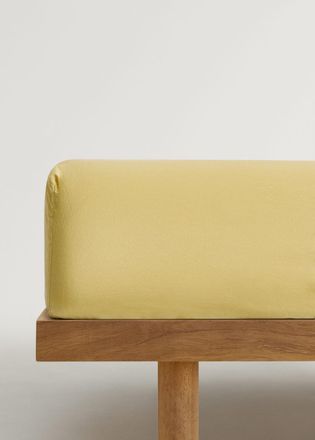 Mango Lenzuolo inferiore culla cotone lavato doppia impuntura mostarda - Home - 60x120x15cm - MANGO HOME