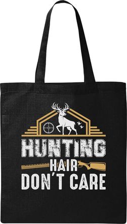 Generic Hunting Hair Dont Care Natural Ecological Cotton Tote Bag Black