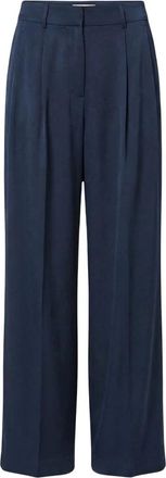 Michael Kors Drapey Satin Wide Leg Pants - Dames - Wijde Broeken - Blauw - XS - Polyester - Broeken