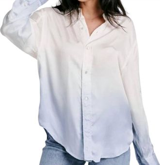 Dear John Denim Lola Oversized Waterfall Blue Ombré Shirt In White