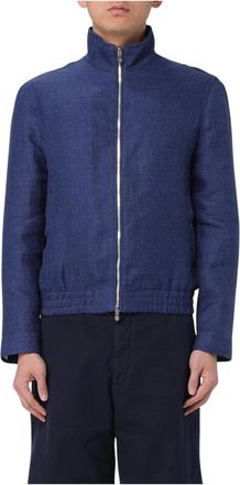 Brunello Cucinelli Heren, Jassen, Blauw, Maat: XL Linnen