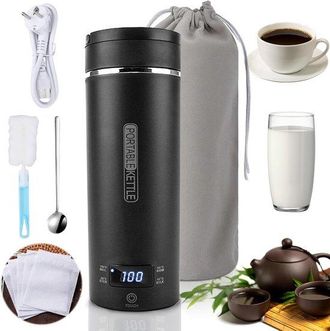No Brand Hervidor El&eacute;ctrico Port&aacute;til Peque&ntilde;o De 500 Ml, De Acero Inoxidable 316, Con 4 Temperaturas. Mini Hervidor Para Leche, Caf&eacute; O T&eacute;. Incluye Cepillo Y Bol