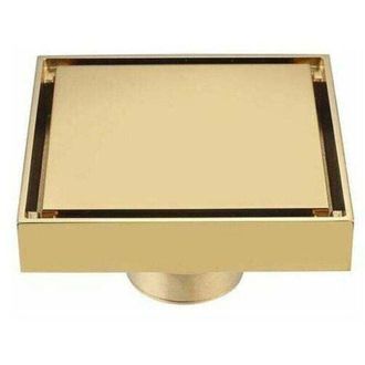 OEM Desag&uuml;e De Suelo De Cobre Dorado Cepillado - Filtro Interno Antiolor - Para Ba&ntilde;o Y Balc&oacute;n