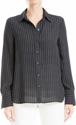 Max Studio Printed Long Sleeve Button-Up Shirt in Bkivodss at Nordstrom Rack, Size X-Small