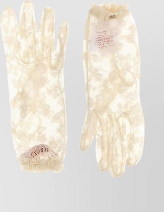 Valentino Garavani vlogo signature gloves with embellished floral lace