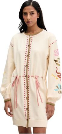 Never Fully Dressed Gebreide Jurk - Dames - Kleedjes - Beige - XS - Kleedjes