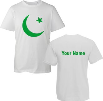 Generic Personalised Your Name Pakistani National Flag T-Shirt, Pakistan Independence Day 2022 Unisex Kids Adults Top (White, 12 Years)