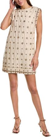endless rose Endless Rose Beaded Linen-Blend Mini Dress