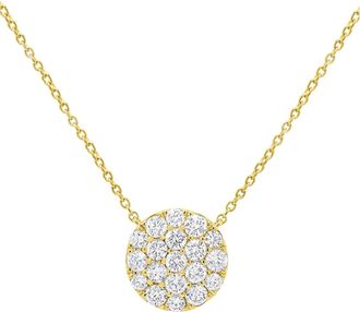 Diana M. Jewels 14 kt yellow gold diamond pendant with pave circle design adorned with 0.43 cts tw diamonds
