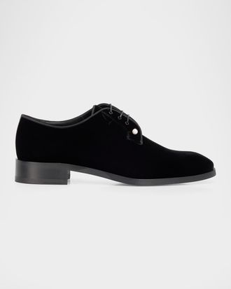 Christian Louboutin Men & apos;s Chambeliss Embellished Velvet Derbys