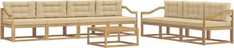 vidaXL Conjunto De Sof&aacute;s De Exterior 7 Uds. Y Beige Vidaxl