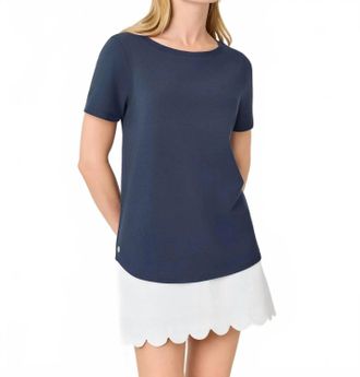 Lilly Pulitzer Key West Top In Low Tide Navy