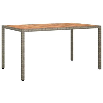 Berkfield Home Garden Dining Table Grey 150x90x75 cm Poly Rattan | Size: 150 x 90 x 75 cm
