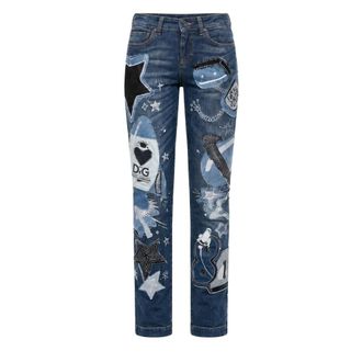 Dolce & Gabbana Rechte jeans - Dames - Jeans - Blauw - Maat: 2XS Katoen