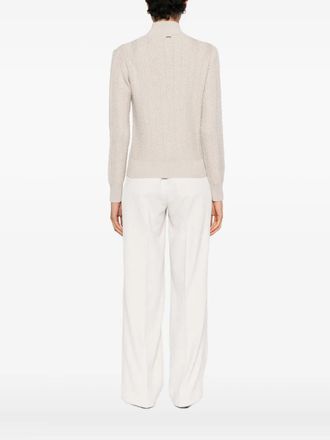 Herno Textured High-Neck Knit Sweater - light pink