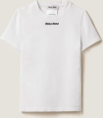 Miu Miu Seamless T-shirt, Woman, White, Size XS-S