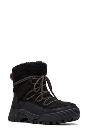 Clarks ATL Hike Up Waterproof Faux Shearling Boot in Black Wlinedcomb at Nordstrom Rack, Size 9.5