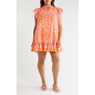 Sugarlips Davina Tropical Print Shift Minidress in Pink-0Rg-Mul at Nordstrom, Size 3 X