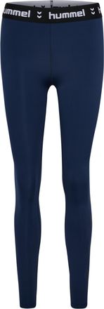 Hummel Trainingstights HUMMEL HMLPULSE MID WAIST TIGHTS, Damen, Gr. XL, N-Gr, blau (marineblaus), Obermaterial: 76% Polyester, 24% Elasthan, Hosen Trainingst