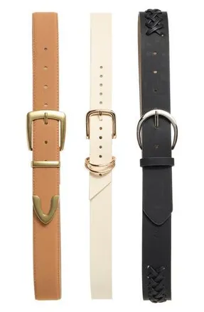 Vince Camuto 3-for-1 Buckle Belt Set in Whiskey at Nordstrom Rack, Size X-Large