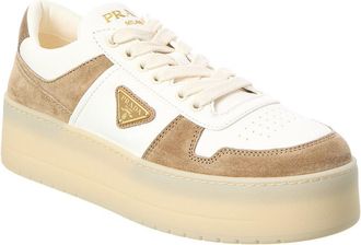 Prada Downtown Suede & Leather Platform Sneaker
