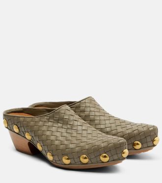 Bottega Veneta Gondola Intrecciato studded leather clogs