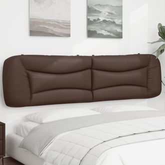 vidaXL Cabecero De Cama Acolchado Cuero Sint&eacute;tico Marr&oacute;n 200 Cm Vidaxl
