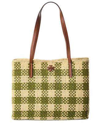 Tory Burch Blake Straw Center Zip Tote
