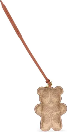 Coach bear patterned keyring - women - Canvas/Calf Leather - One Size - Neutrals