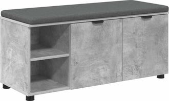 vidaXL Banco De Entrada Con Coj&iacute;n Gris Concreto 100 X 38 X 46 Cm Vidaxl