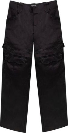 Tom Ford Dames, Broeken, Zwart, Maat: 2XS Linnen