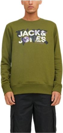 Jack & Jones Sweatshirt - Heren - Sweatshirts - Groen - S - Katoen - Hoodies & sweatvesten
