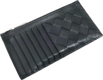 Bottega Veneta Black Intrecciato Coin Purse/Coin Case (Pre-Owned)