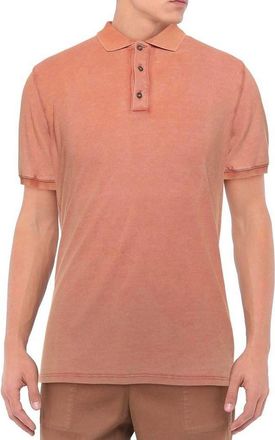 Alpha Studio Mens Short Sleeve Polo Shirt - Coral Cotton - Size EU 54 (Mens)