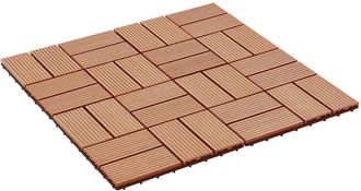 vidaXL Tile De Decking 22 Uds. Teca 30 X 30 Cm Wpc Vidaxl