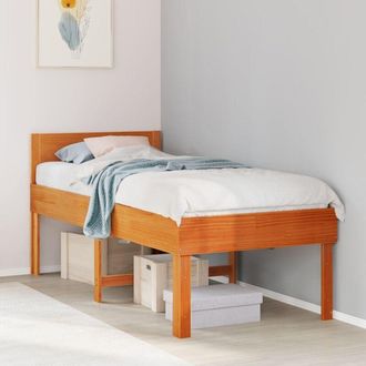 vidaXL Bed Frame without Mattress Wax Brown 75x190 cm Small Single Solid Wood Pine Vidaxl