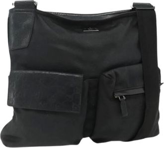 Gucci Pre-owned Cross Body Bags, female, Black, Size: ONE SIZE Pre-owned Vintage Canvas Shoulder Bag