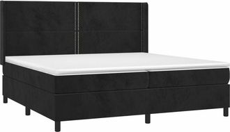 vidaXL Vidaxl - Cama Box Spring Colch&oacute;n Y Led Terciopelo Negro 200x200 Cm