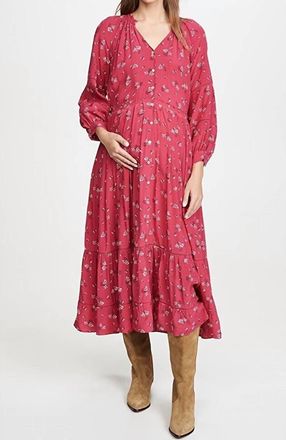 Hatch Myra Maternity Dress In Azalea/canterbury
