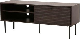 Hhg Non utilizzato] Porta tv HHG 275, mobile basso, tavolino lowboard scandinavo metallo legno melamina mvg 50x120x40cm, marrone scuro